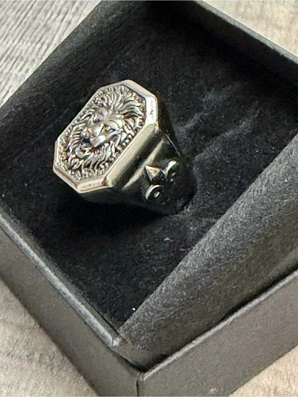 Men’s Metal Lion Head Ring Fleur De Lis Gothic Biker Size 11